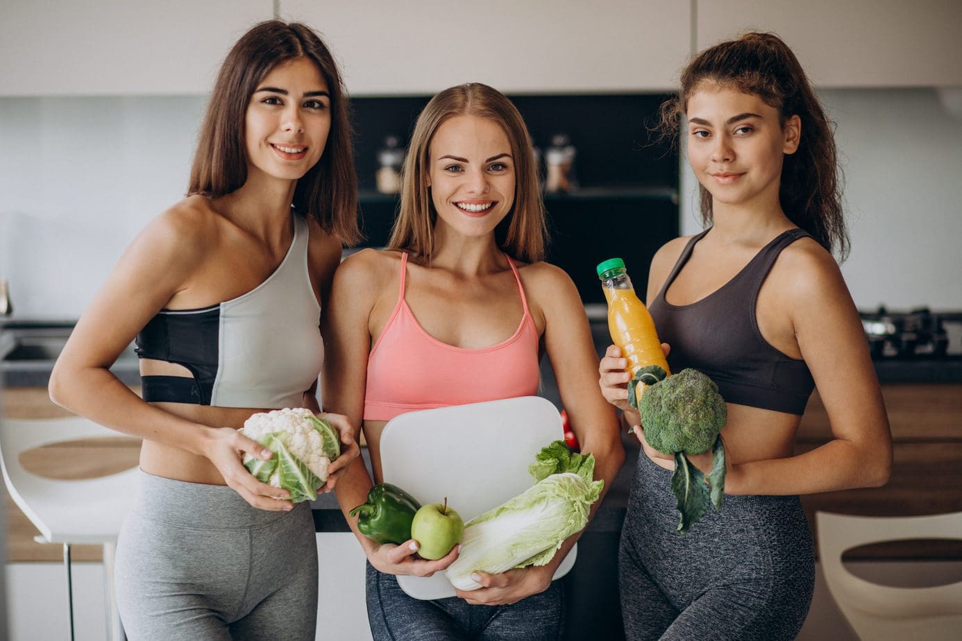Why should physically active women eat green vegetables?